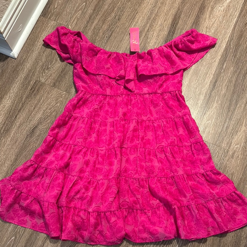 NWT Lilly Pulitzer Pink Emie Lace Dress - Picture 2 of 5